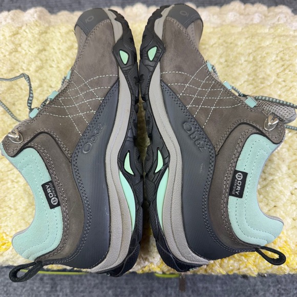 OBoz Waterproof Hiking Shoes Women's Gray Teal Lace Up Outdoor Boots women's S 8 - Picture 7 of 16